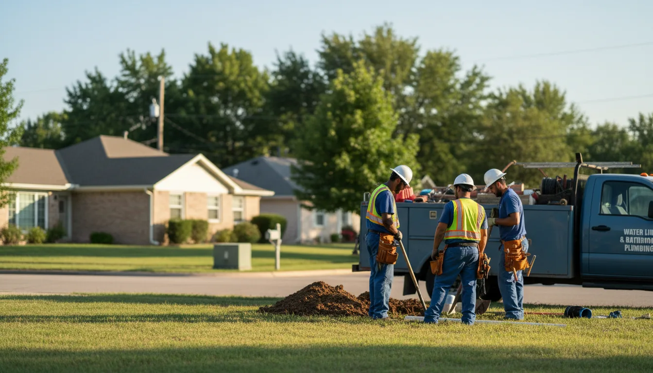 Residential water line and bathroom plumbing service in Indianola, IA